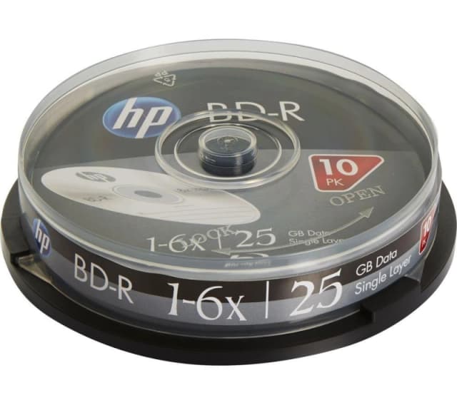 HP 6x Speed BD-R Blank Bluray Discs - Pack of 10 4710212142479