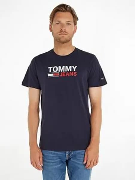 Tommy Jeans Reg Corporate Logo T-Shirt - Navy