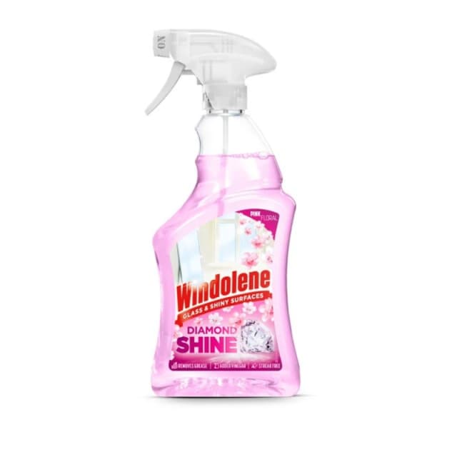 Windolene Diamond Shine Glass & Shiny Surfaces Cleaning Spray Pink Floral 750ml