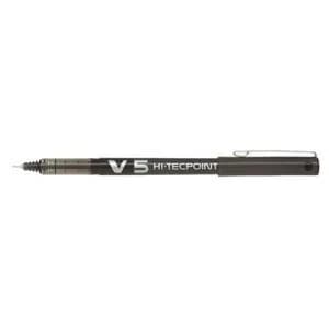 Pilot V5 Rollerball Pen 0.5mm Needle Tip 0.3mm Line Black Pack of 12 Pens