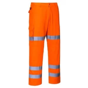 Portwest RT49 Hi Vis Band Combat Trousers Orange 2XL 31"
