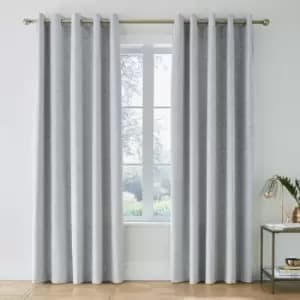 Catherine Lansfield Art Deco Pearl Shell Print Lined Eyelet Curtains, Silver, 66 x 72 Inch