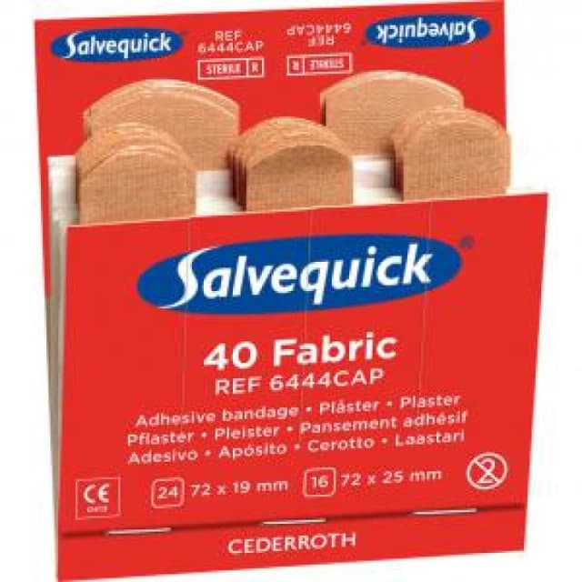 Salvequick Fabric Plasters Refill Pack, 6X40 Plasters (Box of 6)