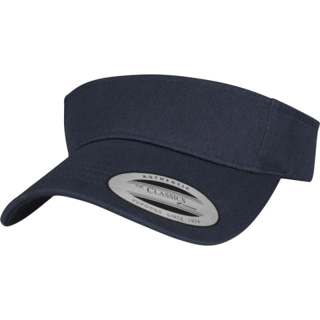 Flexfit by Yupoong Curved Visor Cap in Navy Navy Unisex One Size