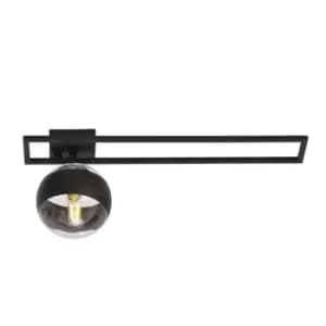 Imago Black Left Side Globe Ceiling Light with Clear,Black Glass Shades v2, 1x E14
