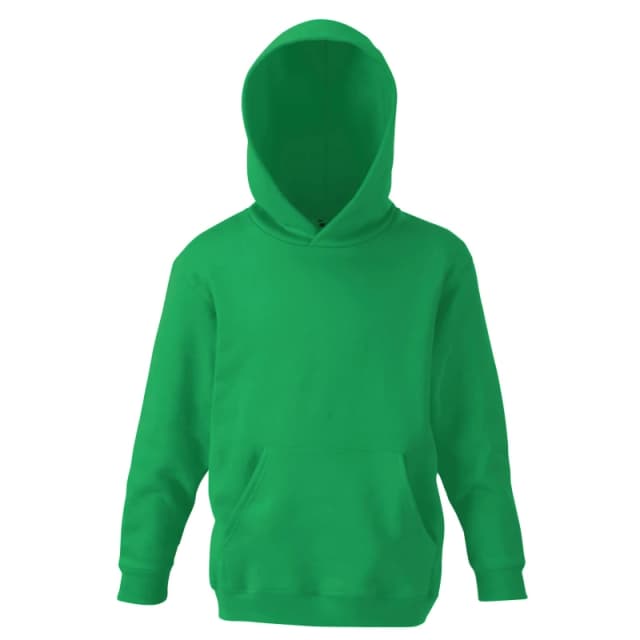 Fruit of the Loom Classic 80 20 Hoodie in Green Size: 5-6 Years Green Unisex 5-6 Years