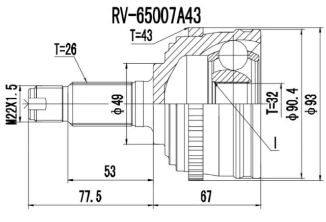 PROCARO 77-RV-600 CV Joint Joint Kit,drive shaft (5)