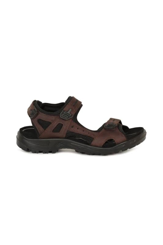 ECCO Ecco Men 'Yucatan' Rip Tape Fastening Sandals in Chocolate Size: 7.5 Chocolate 7.5 Male 0194891433914