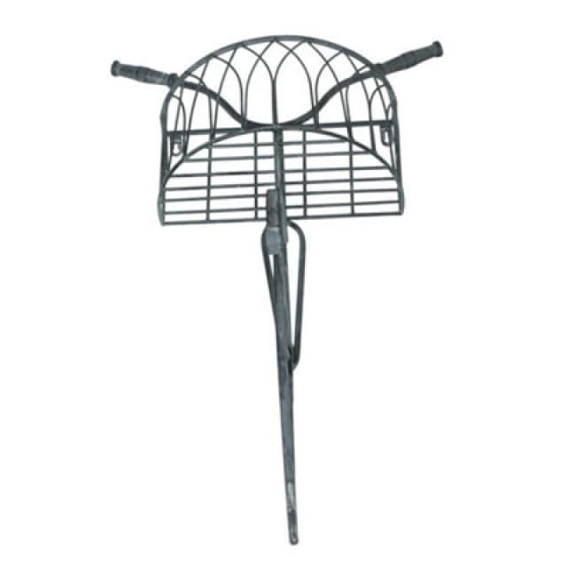 Minster 71Cm Bicycle Wall Planter - Metal - L31 X W46 X H71cm - Stone Grey