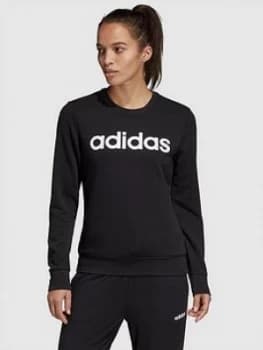 Adidas Essentials Linear Crew Sweatshirt - Black