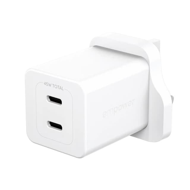 PanzerGlass PanzerGlass empower by Turbo 45W Charger incl. 2 x USB-C UK Plug Silver White EM96991