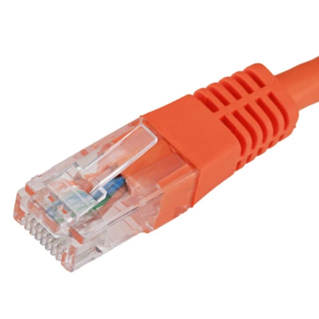 Cablenet 0.5m Cat6 RJ45 Orange U/UTP PVC 24AWG Flush Moulded Booted Pa
