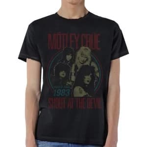 Motley Crue - Vintage World Tour Devil Unisex Large T-Shirt - Black