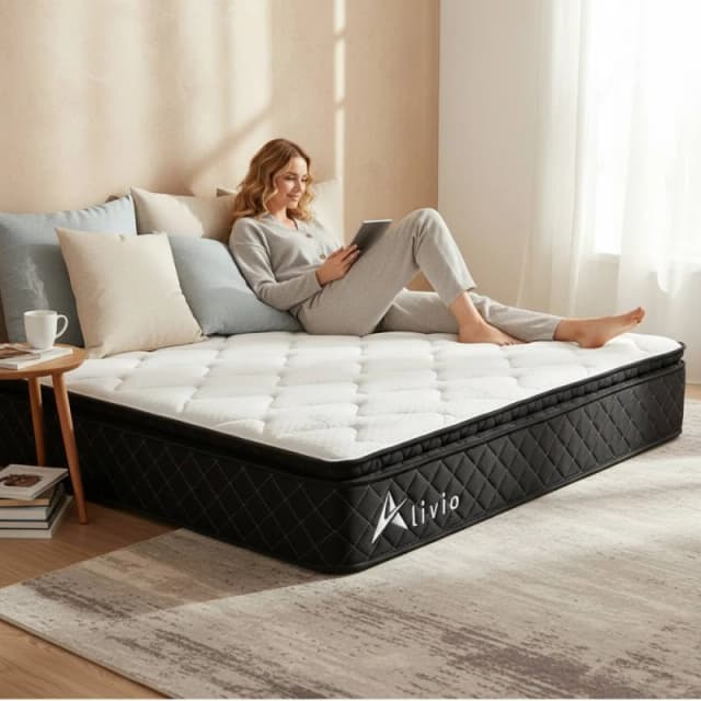Alivio Breathable Soft Knitted Microfiber Mattress with 7-Zone Support in White Size: Double White Unisex Double