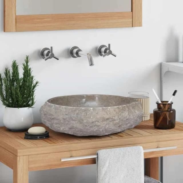 VIDAXL Sink Grey Ø40x12cm Marble Vidaxl 8720286300695