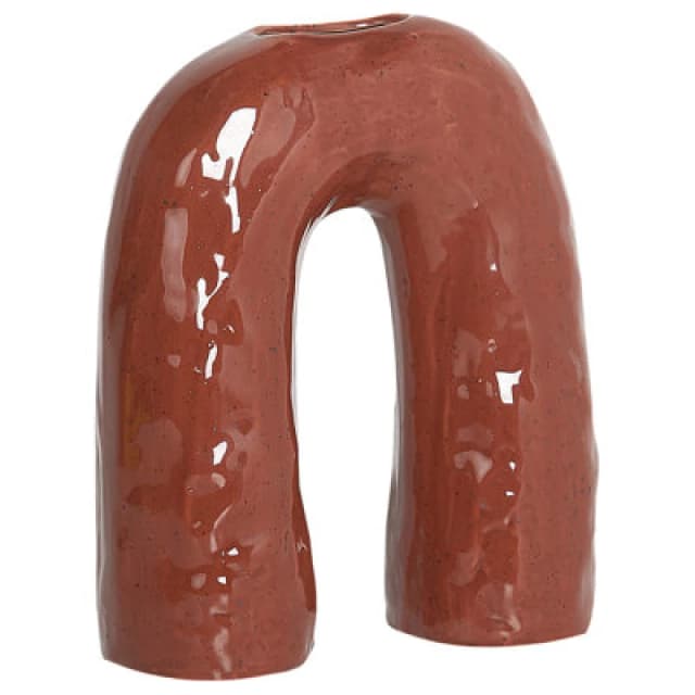 Beliani Flower Vase Perch Stoneware 29cm Brown