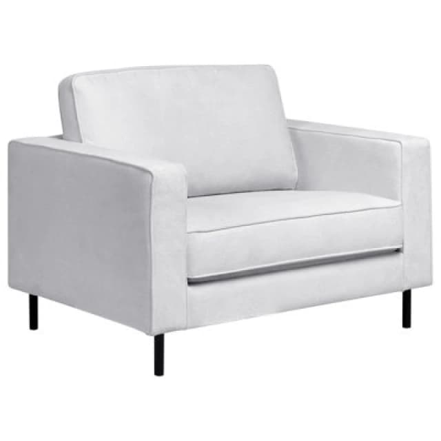 Beliani Fabric Armchair Light Grey Savalen
