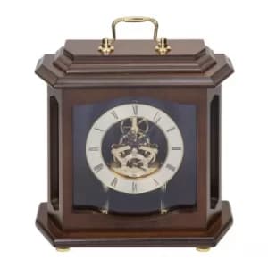 WILLIAM WIDDOP Skeleton Movement Walnut Mantel Clock
