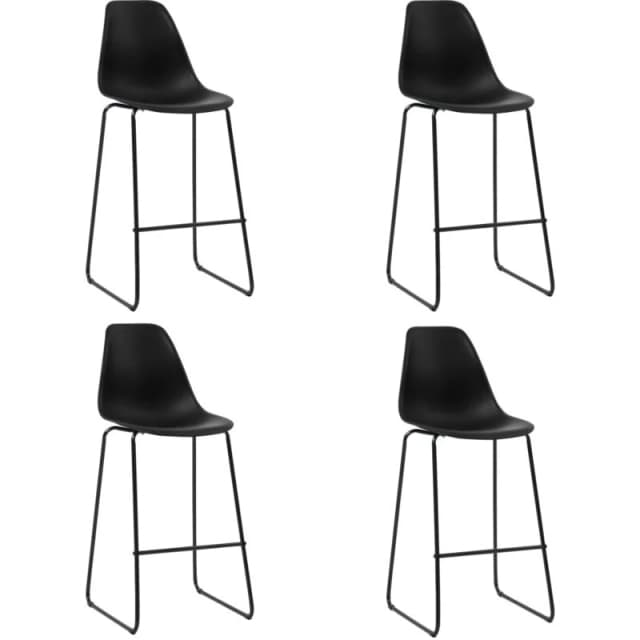 vidaXL 4x Bar Chairs Black Plastic Counter Pub Bar Chair Dining Room Furniture
