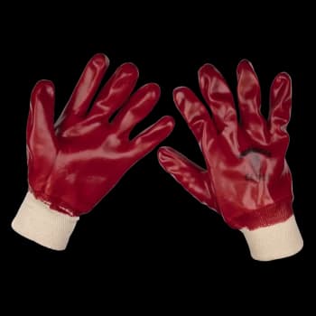 General Purpose PVC Gloves Knitted Wrist (Large) - Pair
