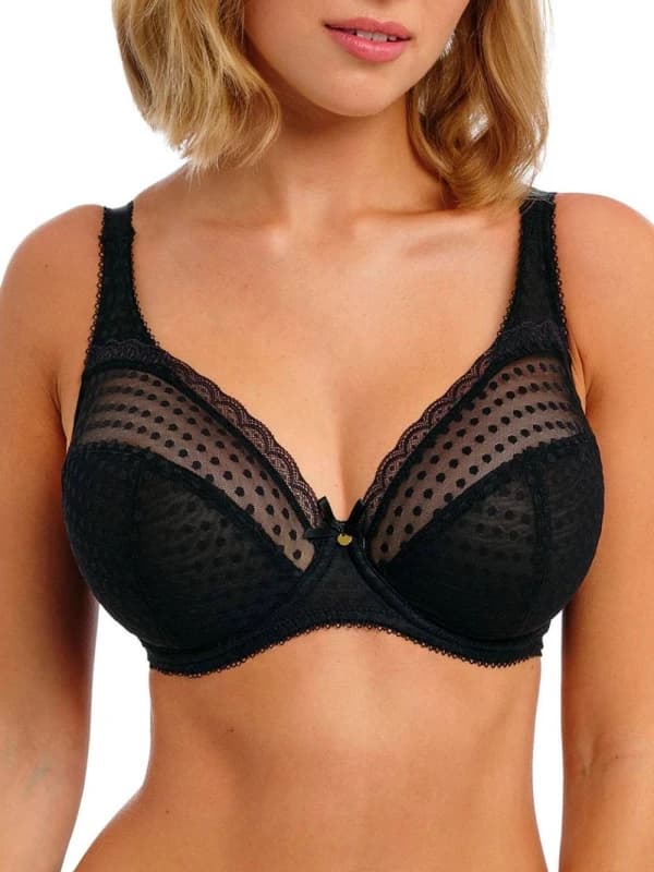 Freya Womens Spot-Light Plunge Bra in Black Size: 32DD Black Female 32DD