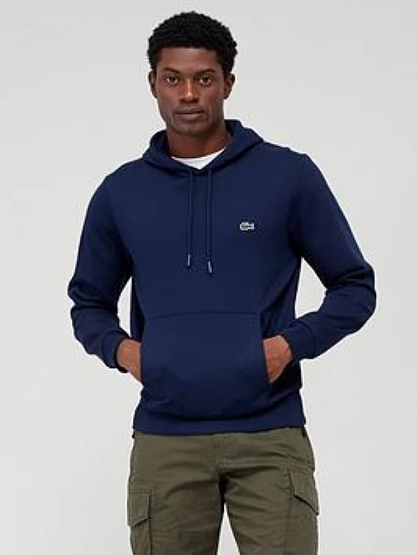 Lacoste Logo Pullover Hoodie Blue Marine M