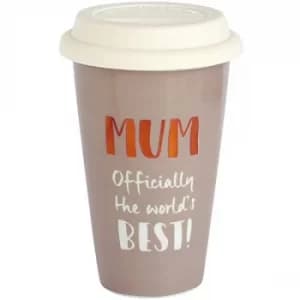 Arora Ultimate Gift for Girls 8704 Worlds Best Mum Ceramic Travel Mug, 500 milliliters