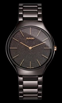 Rado True Thinline Womens watch - Water-resistant 3 bar (30 m), High-tech ceramic, brown