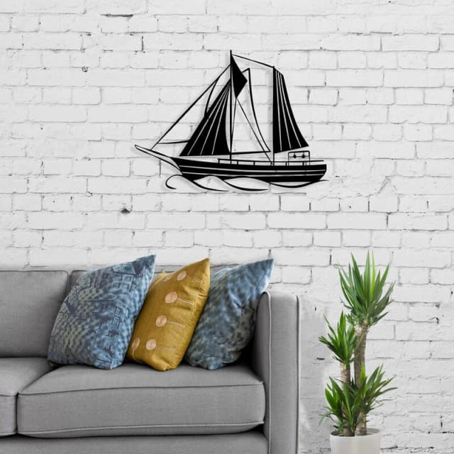 DECORTIE METAL WALL ART NO:30 SAIL - Black M.DK.T.13332.21