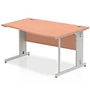 Impulse Cable Managed 1400 Right Hand Wave Desk Beech