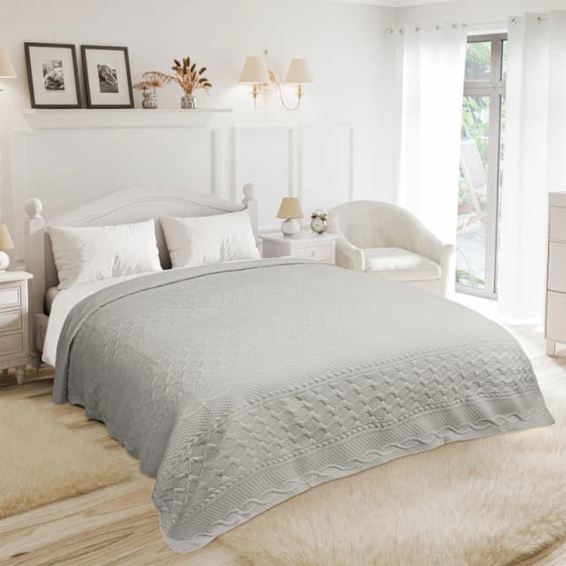 Emma Barclay Bedspread Quilted Aran Silver unisex Double