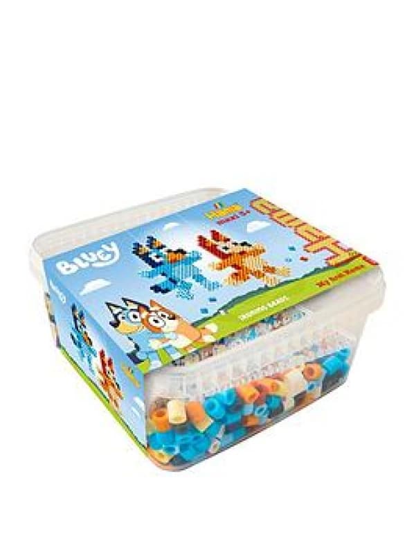 Hama Maxi kralen blauwige knutseldoos - 900 strijkbare zekeringskralen groot legbord ontwerpblad touw- en strijkpapier - knutselset voor kinderen v