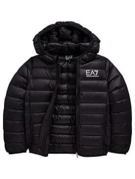 Emporio Armani EA7 Sporty Core Identity Hooded Jacket Black Size 12 Years Boys