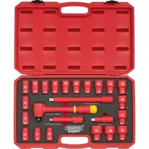Draper 24 Piece 1/2" Drive VDE Insulated Socket Set Metric 1/2"