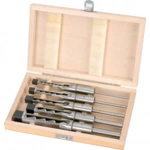 Draper 5 Piece Hollow Square Mortice Chisel and Bit Set