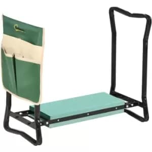 Outsunny - Steel Frame Garden Kneeler Seat Duo Foam Bag Tool Bag Pouch Foldable