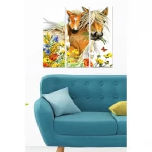 MDF7448804 Multicolor Decorative MDF Painting (3 Pieces)