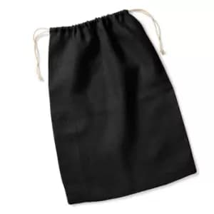 Westford Mill Jute Rope Close Plain Stuff Bag (L) (Black/Natural)