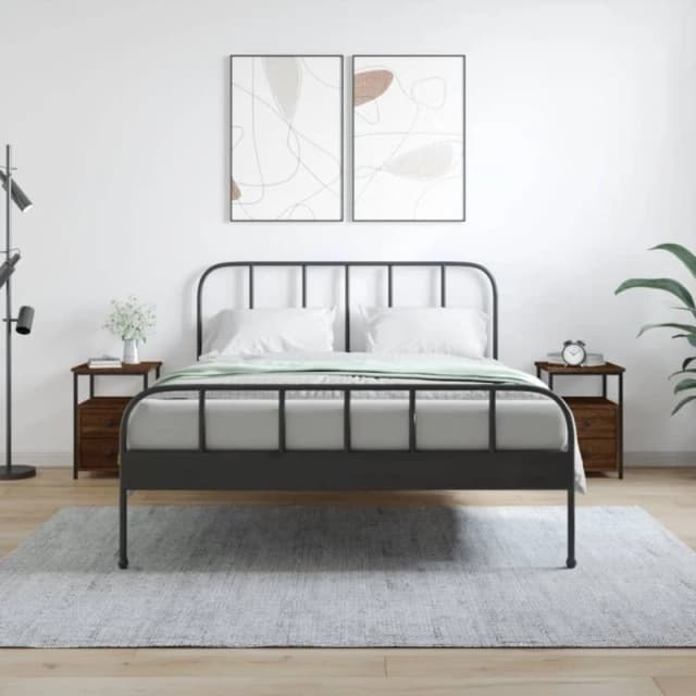 VIDAXL Bedside Cabinets 2 pcs Brown Oak 34x35.5x50cm Engineered Wood Vidaxl 8720845939816