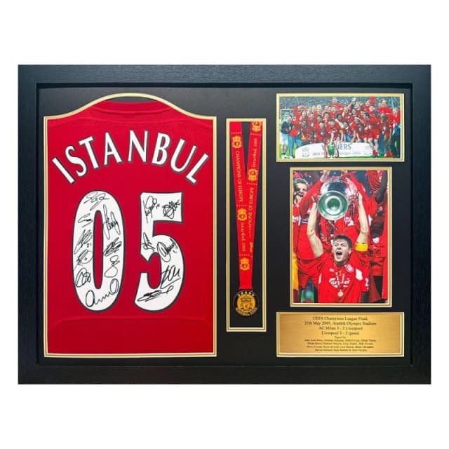 AllStarSignings Ltd Framed Liverpool 2005 Champions League Final Retro Red unisex One Size