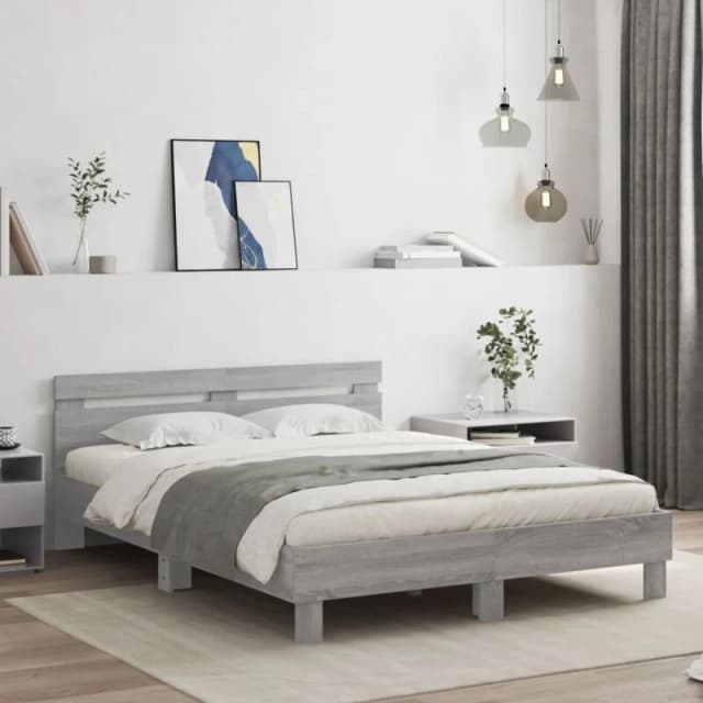 VIDAXL Bed Frame without Mattress Grey Sonoma 140x200cm Vidaxl 8721012246423