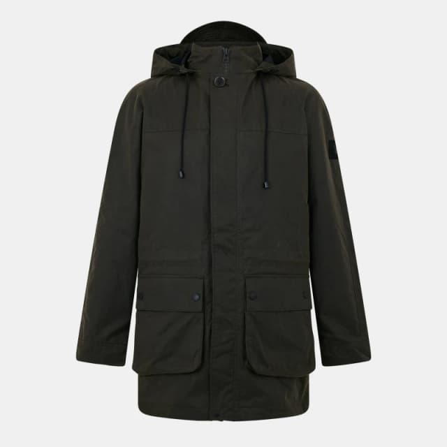 Lyle and Scott Hooded Waxed Jacket - Green Green XS