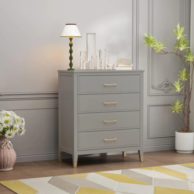 Cabinet Bits Palazzi 4 Drawer Chest of Drawers in Grey Grey Unisex