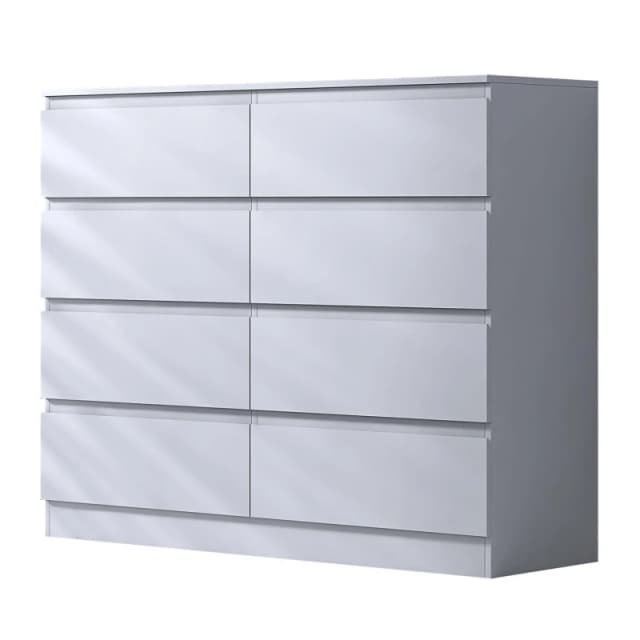 FWStyle Matt Dressing Table Desk With 3 Large Drawers White