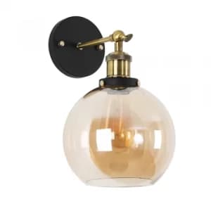 Sheridan Wall Light with Amber Glass Shade
