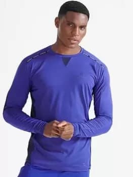 Superdry Run L/s Top, Cobalt Blue, Size S, Men