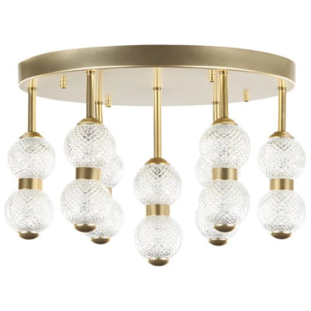 Beliani Ceiling Lamp Yowaka Metal Gold