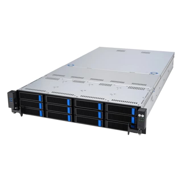 ASUS RS521A-E12-RS12U Socket SP5 Rack (2U) Black. Silver