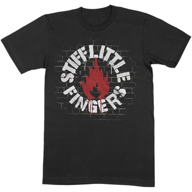 Stiff Little Fingers Stiff Little Fingers Men Wall Cotton T-Shirt in Black Size: 2X-large Black XXL Male 5063417949718