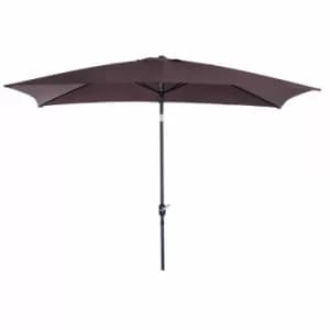 Alfresco Tilt and Crank Garden Parasol 3 x 2 Metres, Brown